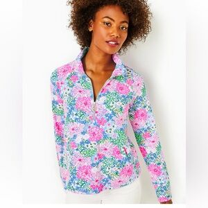 NWT Lilly Pulitzer Melena Popover UPF 50+, medium pink blue